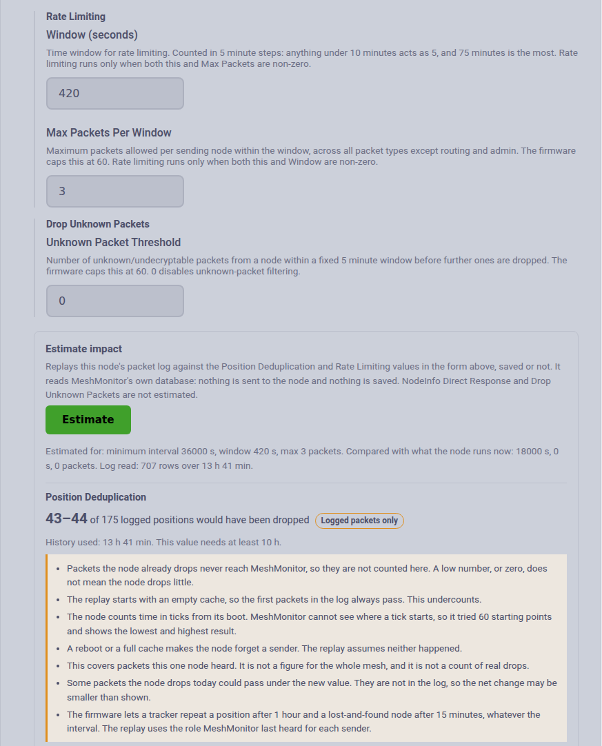 The Estimate impact panel below the Traffic Management form